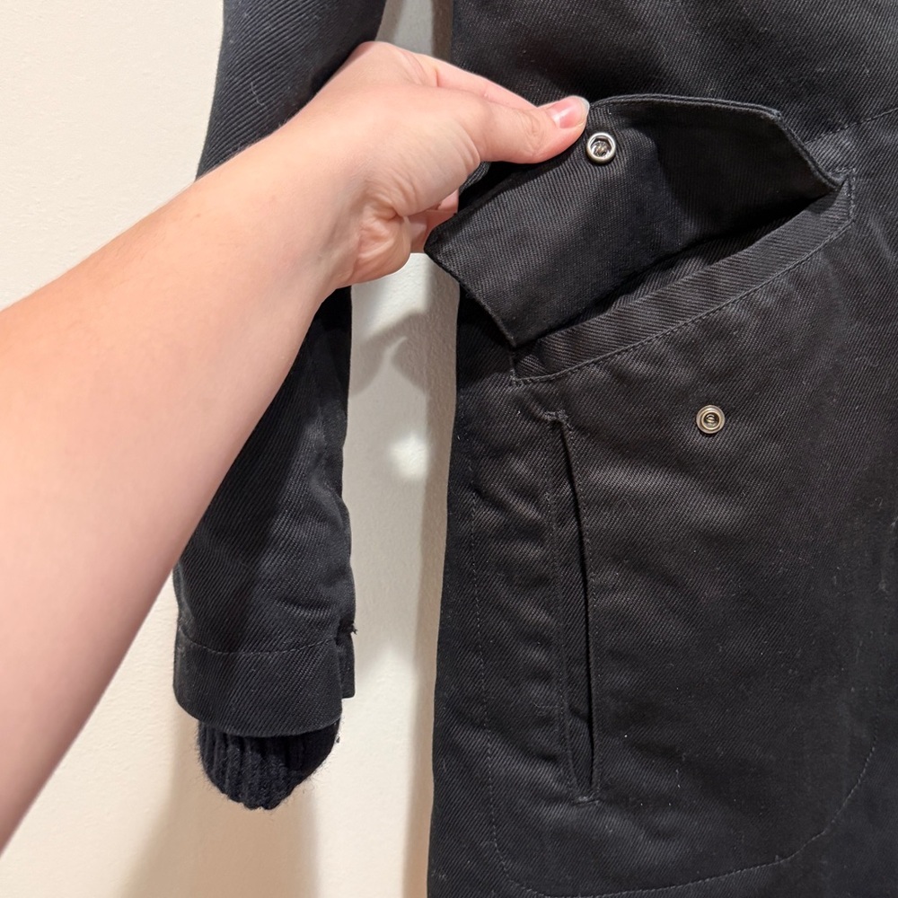 Marc Jacobs Sherpa Collar Coat Toggle Buttons Parka Jacket Black Medium M Casual - Picture 10 of 16